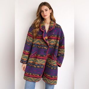 SOLD ‼️Vintage Southwestern Coat – Bold Geometric Statement
